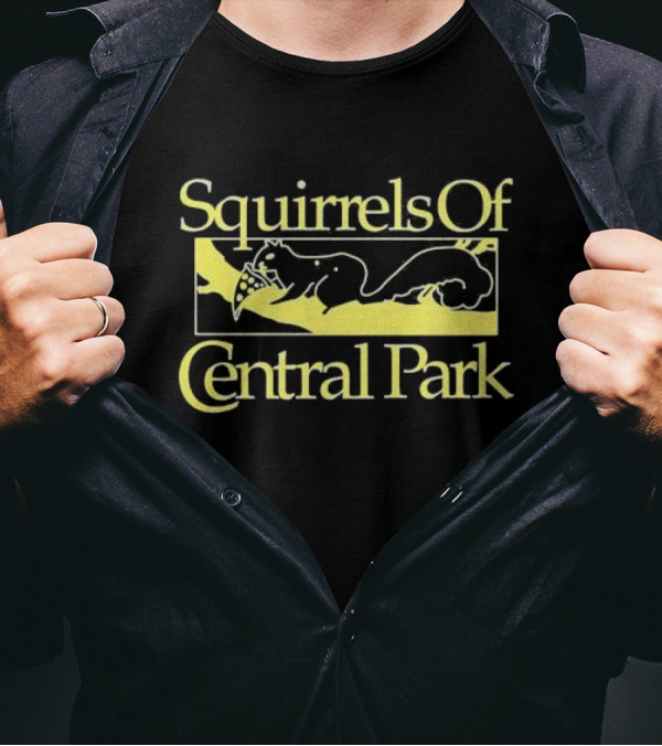 Squirrels Of Central Park Pizza Icon T-Shirt