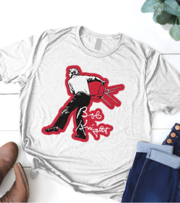 Bob Knight Throwing Chair Basketball Iconic Moment T-Shirt