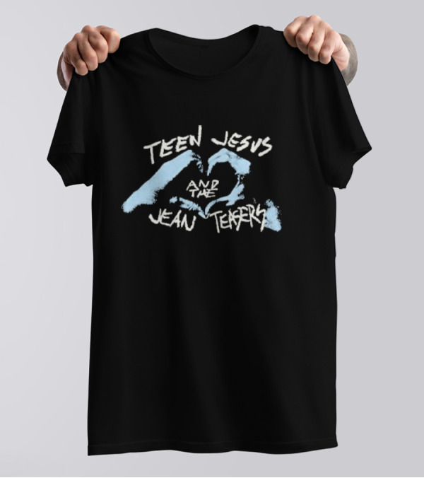 Teen Jesus And The Jean Teasers Blue Heart Gesture T-Shirt