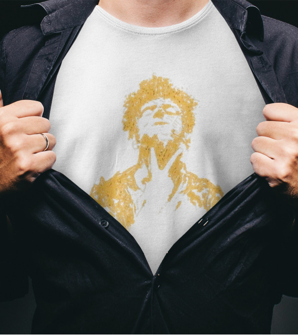 Anthony Green California Fire Relief Fund Charity Portrait Yellow Sketch T-Shirt