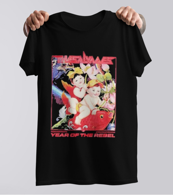 The Salvages Year Of The Rebel Playful Children On Fish And Lotus Blossoms T-Shirt