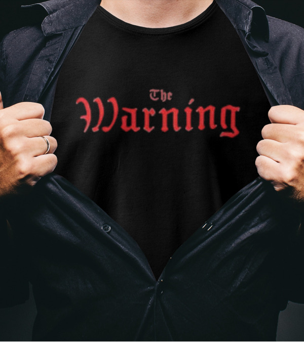 The Warning Red Tw Logo Gothic Text T-Shirt