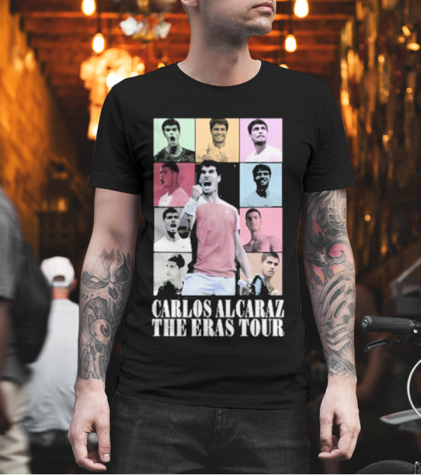 Carlos Alcaraz The Eras Tour Multicolor Champion Celebration Montage T-Shirt