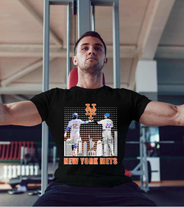 New York Mets Lindor Soto The Man The Myth The Legends 2025 New York City Skyline Statue Of Liberty T-Shirt