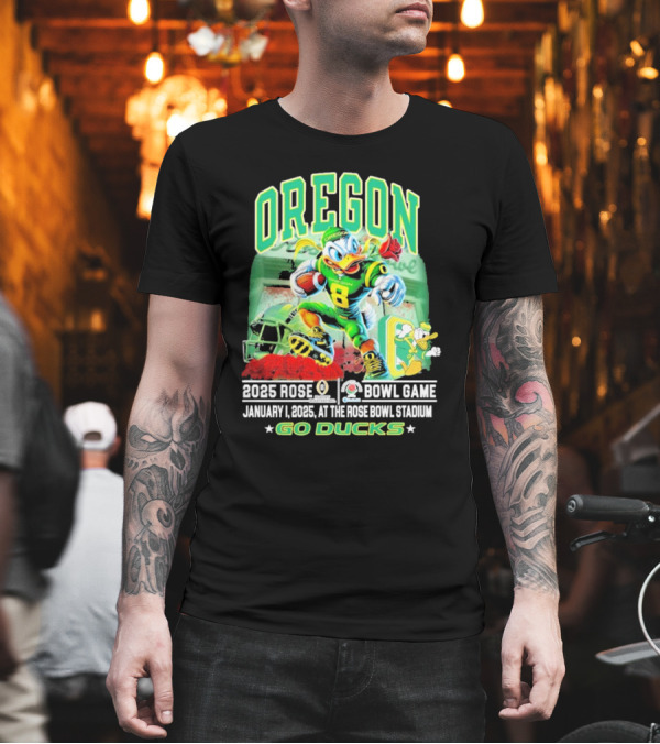 Oregon Ducks 2025 Rose Bowl Game January 1 At Rose Bowl Stadium Go Ducks T-Shirt