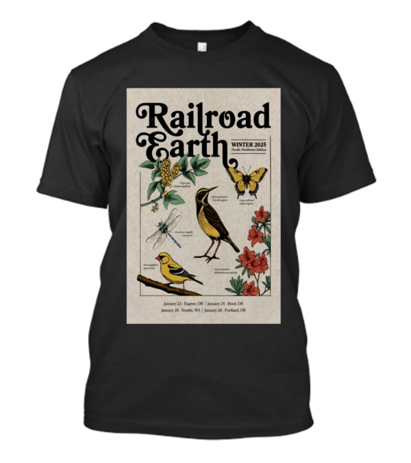 Railroad Earth Winter 2025 Pacific Northwest Edition January Tour Dates Eugene Bend Seattle Portland T-Shirt