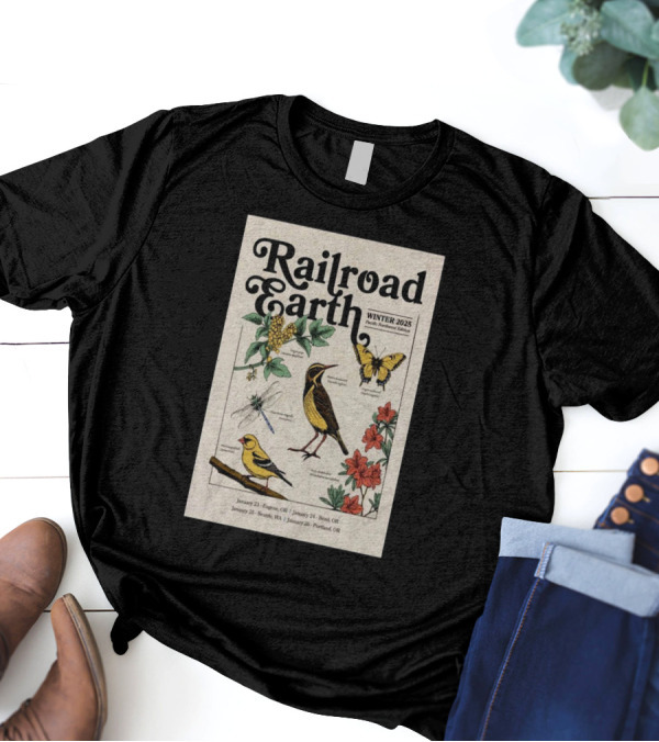 Railroad Earth Winter 2025 Pacific Northwest Edition January Tour Dates Eugene Bend Seattle Portland T-Shirt