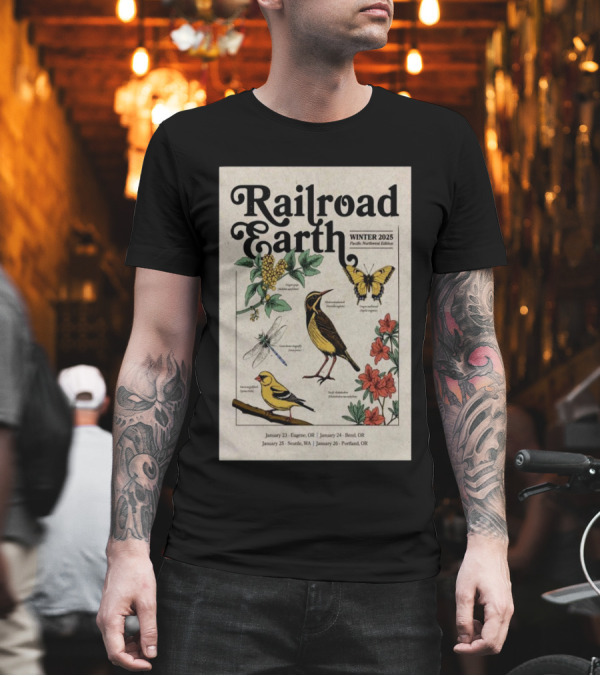 Railroad Earth Winter 2025 Pacific Northwest Edition January Tour Dates Eugene Bend Seattle Portland T-Shirt