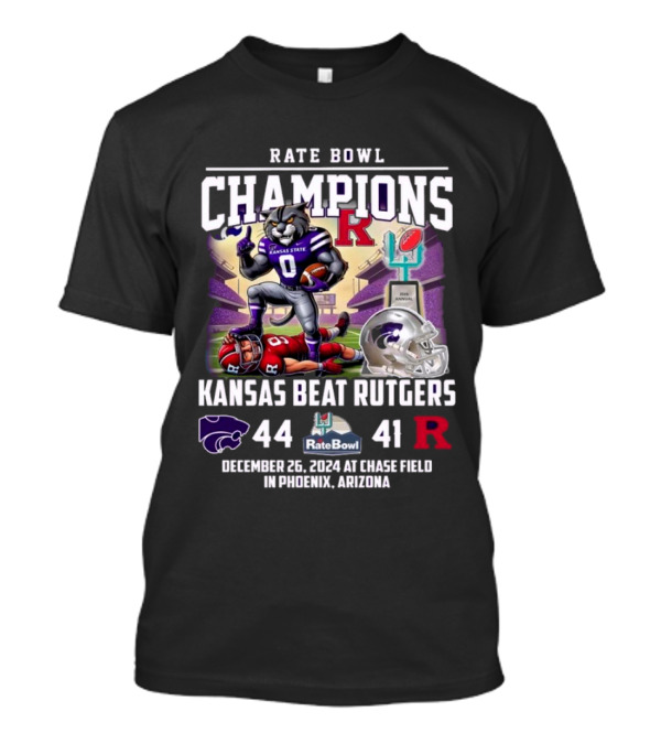 Rate Bowl Champions Kansas State Wildcats Beat Rutgers December 26, 2024 Chase Field Phoenix Arizona T-Shirt