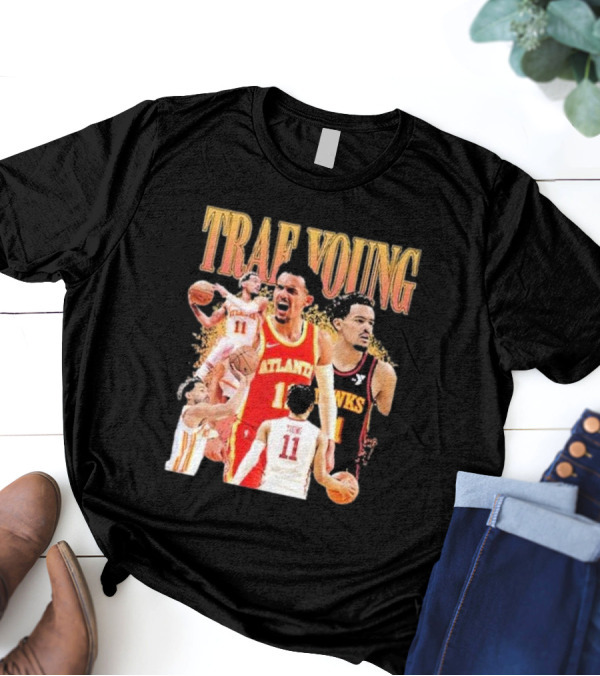 Trae Young Atlanta Hawks Basketball Collage T-Shirt