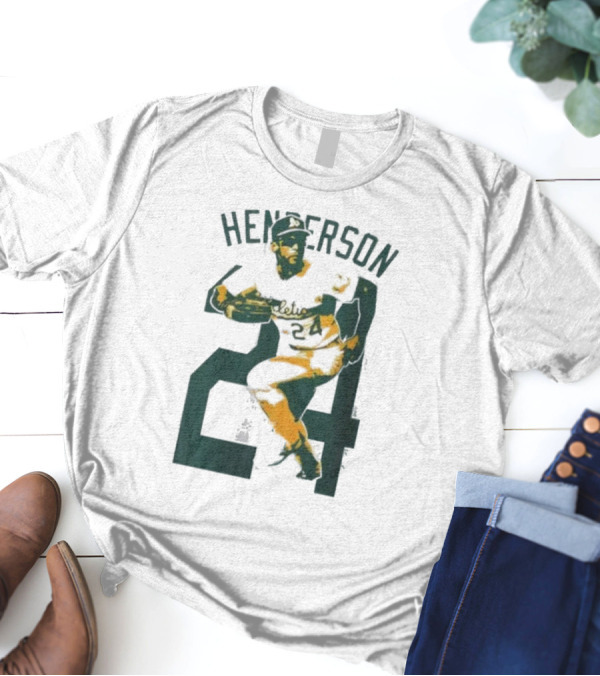 Athletics Forever Rickey Henderson 24 Thank You For Memories T-Shirt