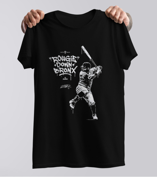 Rougie Down Bronx Yankees Baseball Player Action T-Shirt