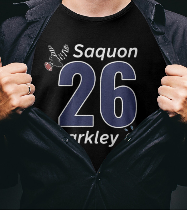Saquon Barkley 26 Eagle Pen Stat Football Theme T-Shirt