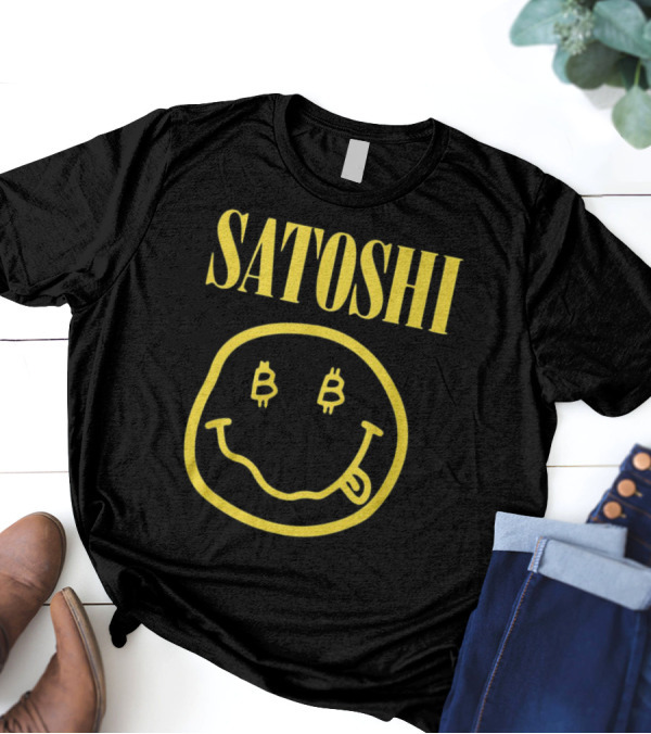 Satoshi Bitcoin Smile Logo Icon T-Shirt
