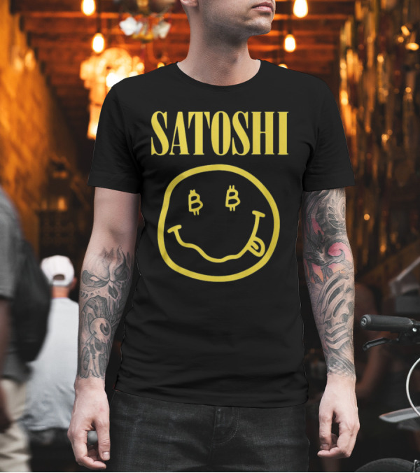 Satoshi Bitcoin Smile Logo Icon T-Shirt