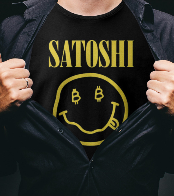 Satoshi Bitcoin Smile Logo Icon T-Shirt