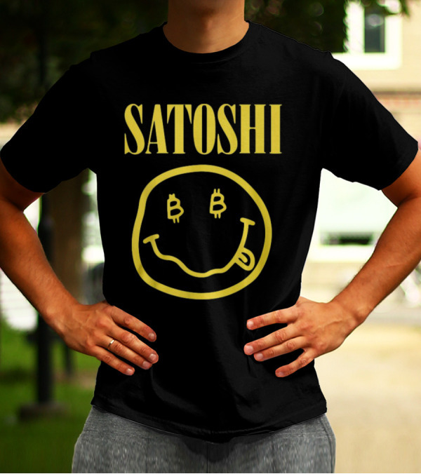 Satoshi Bitcoin Smile Logo Icon T-Shirt