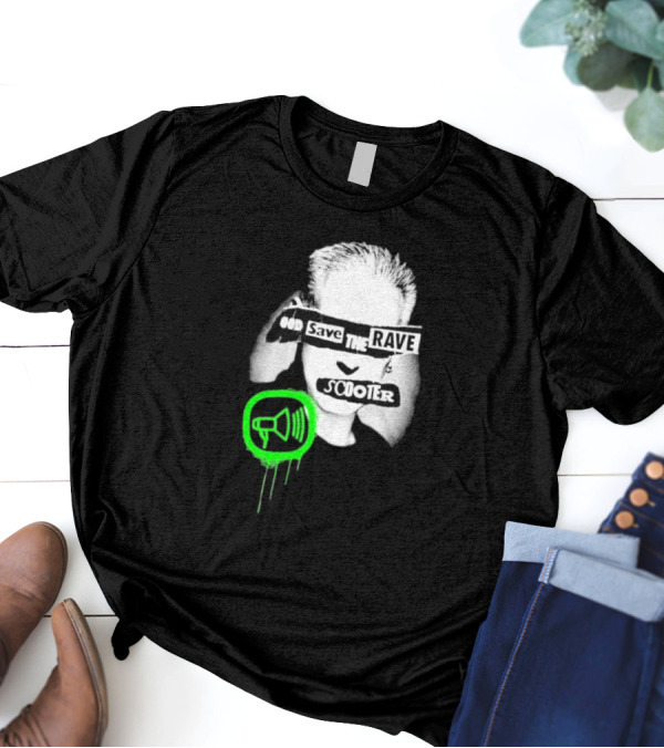 Scooter God Save The Rave Speaker Icon Bold Design T-Shirt