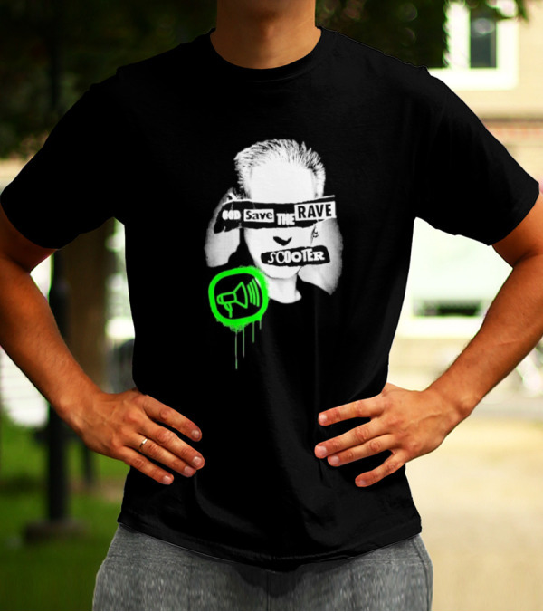 Scooter God Save The Rave Speaker Icon Bold Design T-Shirt