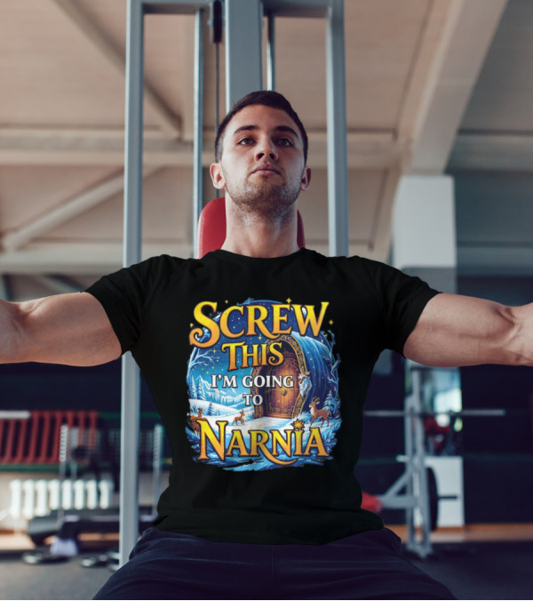 Screw This I'm Going To Narnia Magical Door With Deer And Snowy Landscape T-Shirt