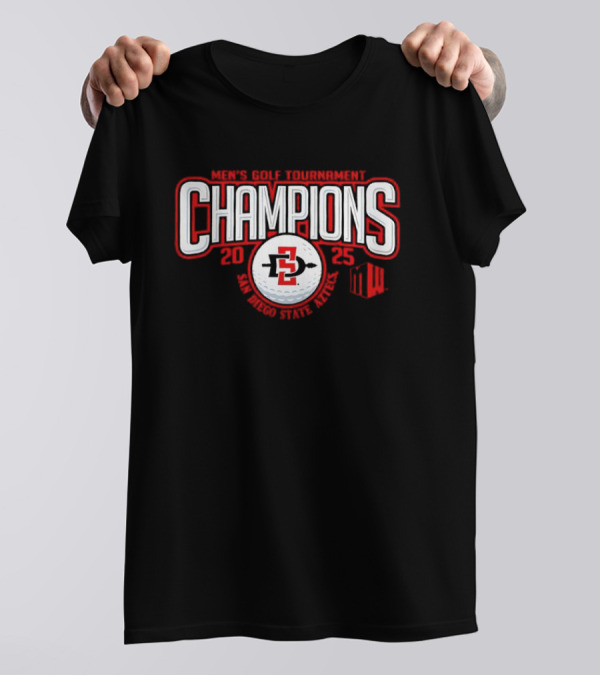 SDSU Champions 2025 San Diego State Golf Mountain West Tournament T-Shirt