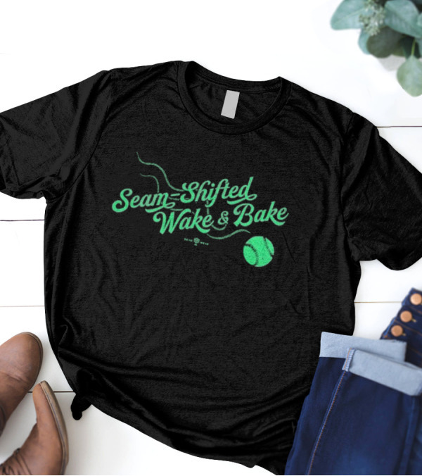 Seam-Shifted Wake And Bake Baseball Concept T-Shirt