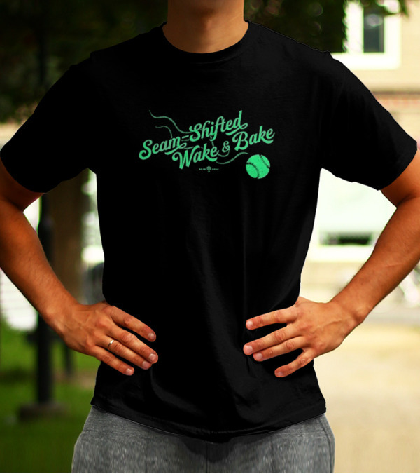 Seam-Shifted Wake And Bake Baseball Concept T-Shirt