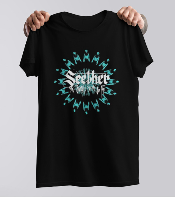Seether The Surface Seems So Far Circle Blue And White Motif T-Shirt