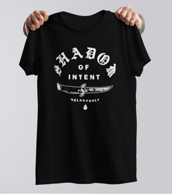 Shadow Of Intent Melancholy Knife Graphic With Tear Drop And Blade Design T-Shirt