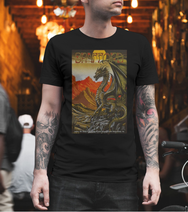 Spafford Roanoke VA 5 Points Music Sanctuary April 18 2025 Dragon Desert Scene T-Shirt