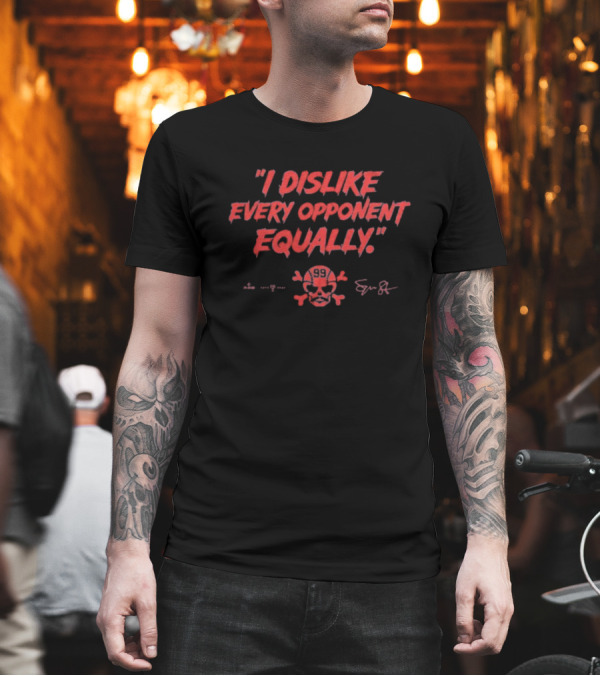 "I Dislike Every Opponent Equally Spencer Strider Skull And Crossbones Signature" T-Shirt