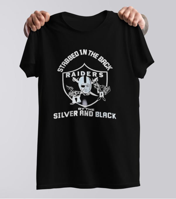 Stabbed In The Back Raiders Silver And Black T-Shirt