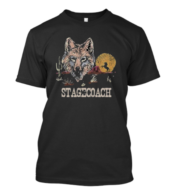 Stagecoach Lone Coyote Indio California 2025 Wolf Desert Scene T-Shirt