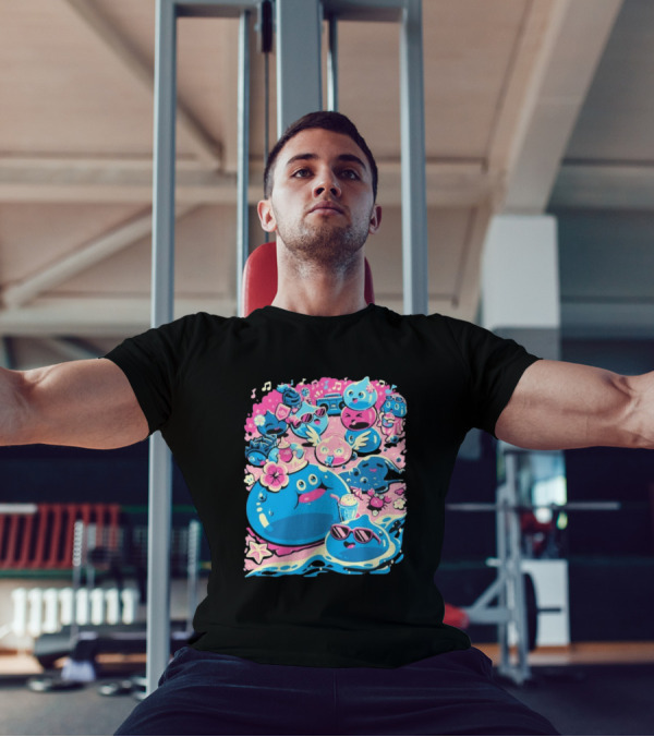 Summer Slimes Cute Blue And Pink Watercolor Style Festival Fun T-Shirt