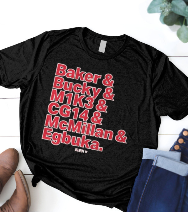 Baker & Bucky & M1K3 & CG14 & McMillan & Egbuka Names Tampa Bay Buccaneers T-Shirt