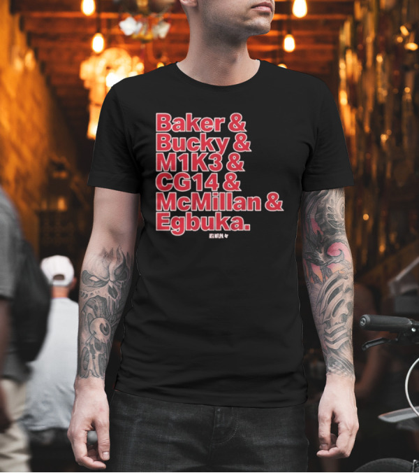 Baker & Bucky & M1K3 & CG14 & McMillan & Egbuka Names Tampa Bay Buccaneers T-Shirt