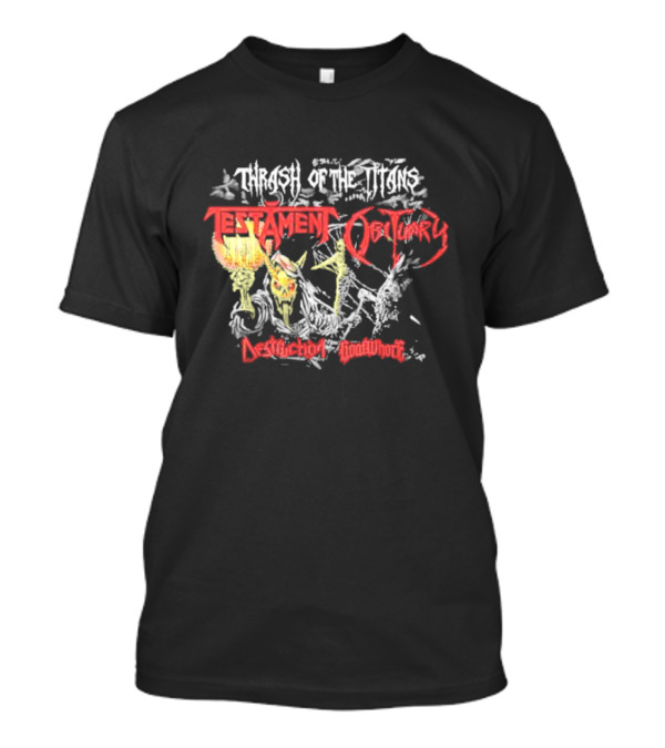 Testament Obituary Destruction Goatwhore Thrash Of The Titans European Tour 2025 T-Shirt