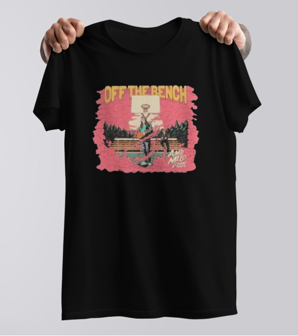 Off The Bench AMD Melo Chubby & Wallets Album Basketball Court Scene T-Shirt