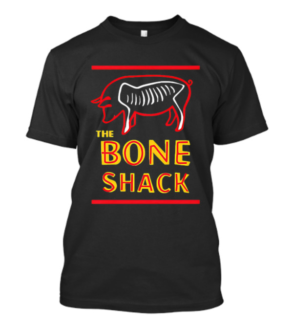 THE BONE SHACK Pig Neon Style Rib Outline T-Shirt