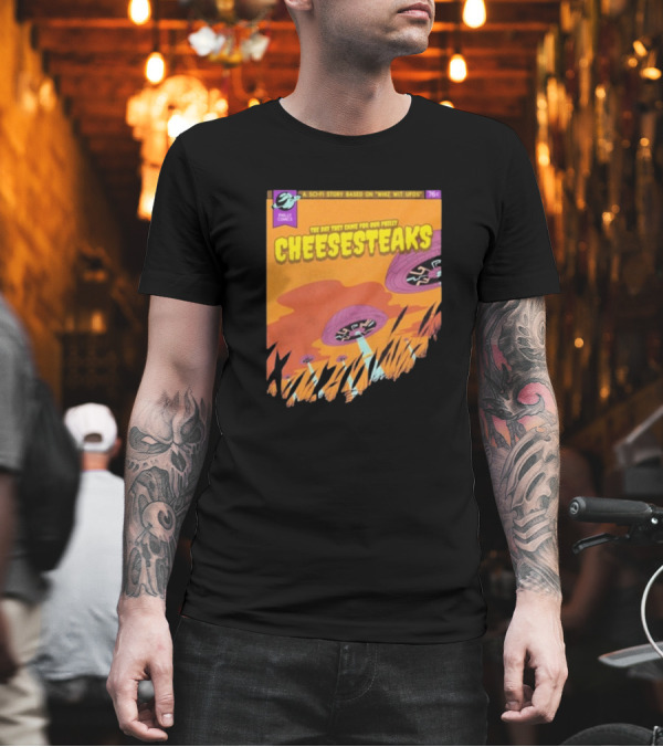 Philly Comics Alien UFO Cheesesteaks Abduction Sci-Fi Story Whiz With UFOs T-Shirt