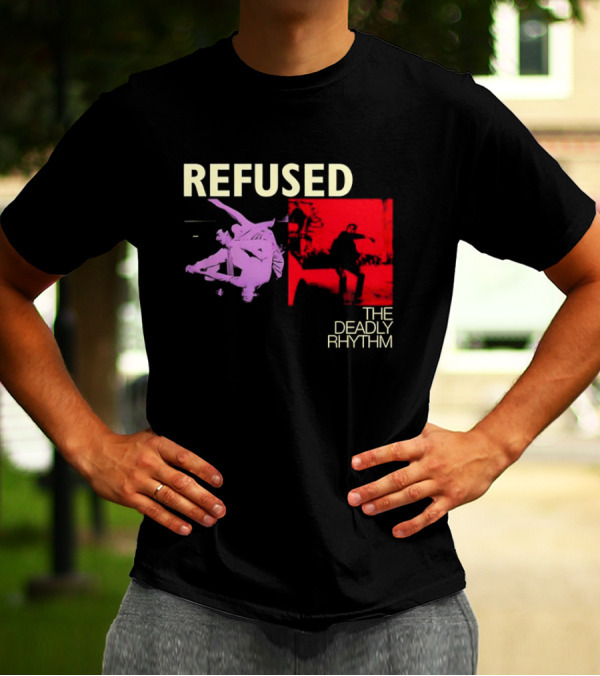 Refused The Deadly Rhythm Skater Red And Purple Imagery T-Shirt