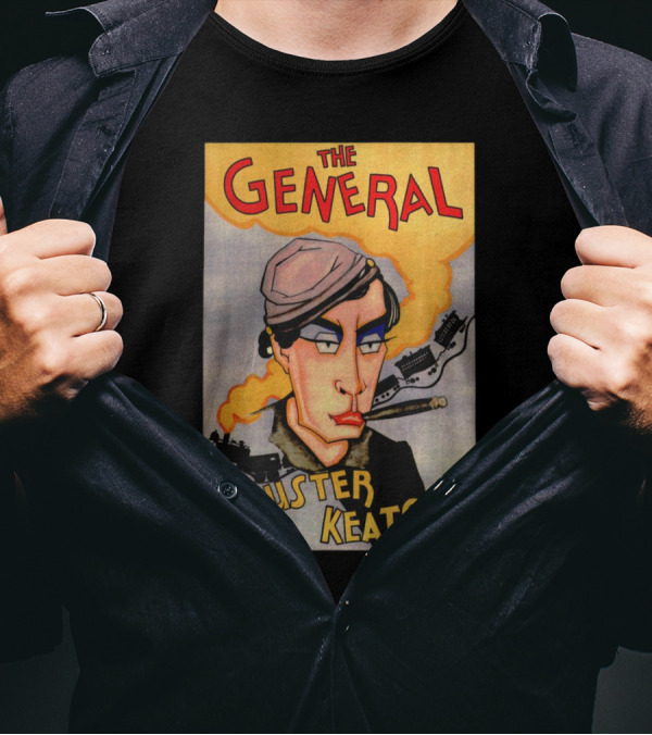 The General Buster Keaton 1926 Train Smoke Caricature T-Shirt