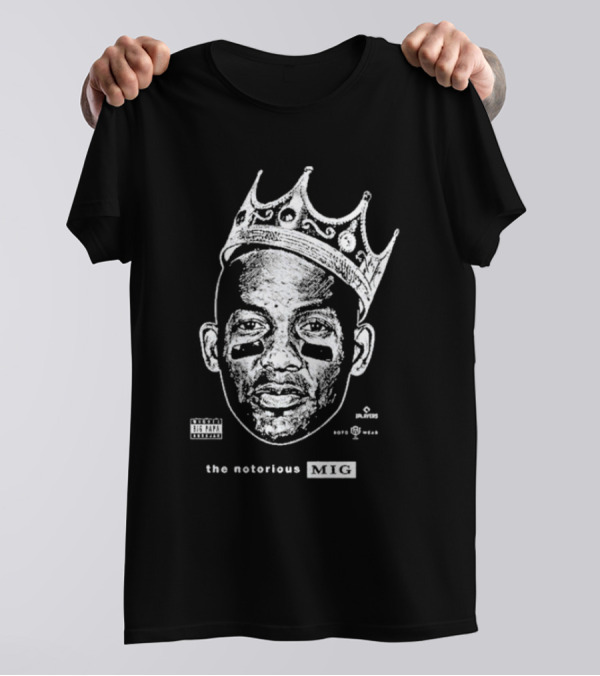 The Notorious Mig Crown Face With Parental Advisory And Labels T-Shirt