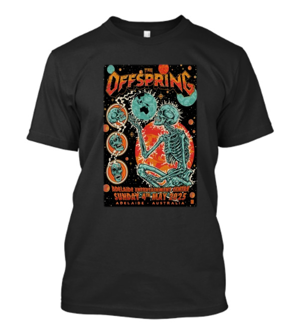 The Offspring Adelaide Entertainment Centre May 04 2025 Skeleton Tour Australia T-Shirt