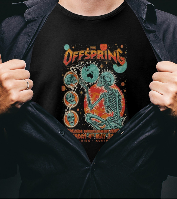 The Offspring Adelaide Entertainment Centre May 04 2025 Skeleton Tour Australia T-Shirt