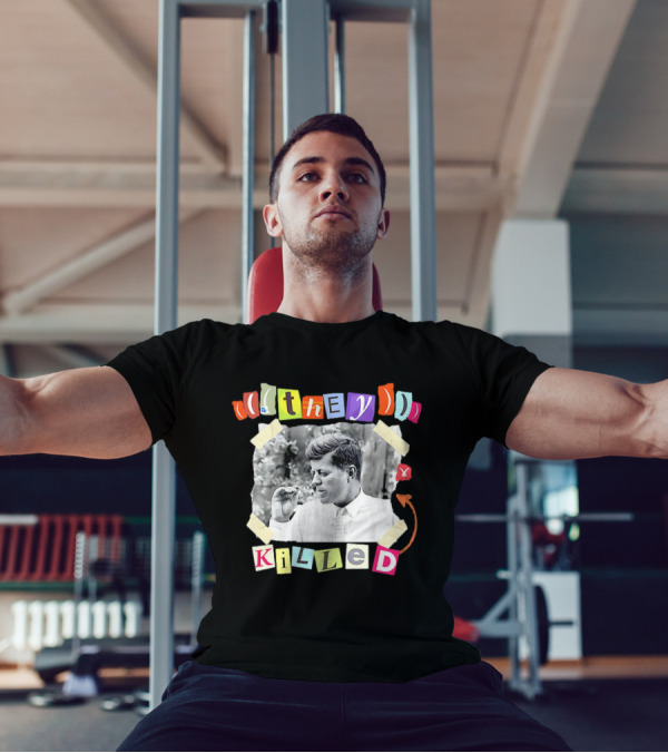 They Killed John F. Kennedy Smoking Retro Style T-Shirt