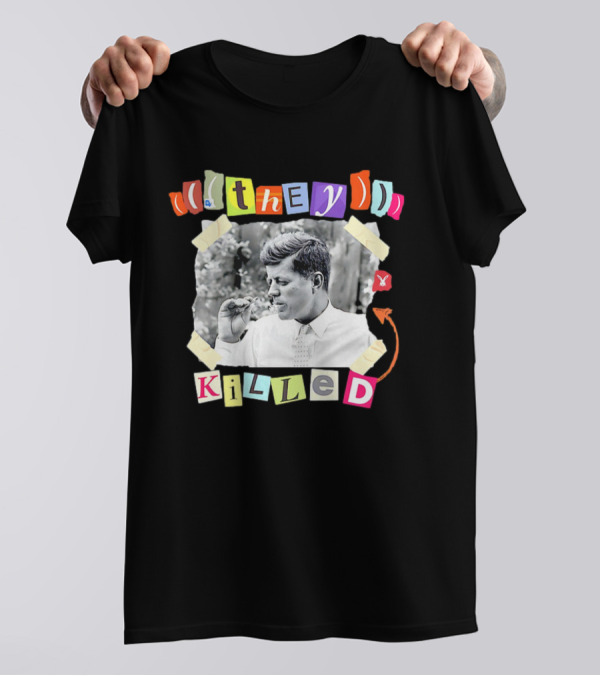 They Killed John F. Kennedy Smoking Retro Style T-Shirt