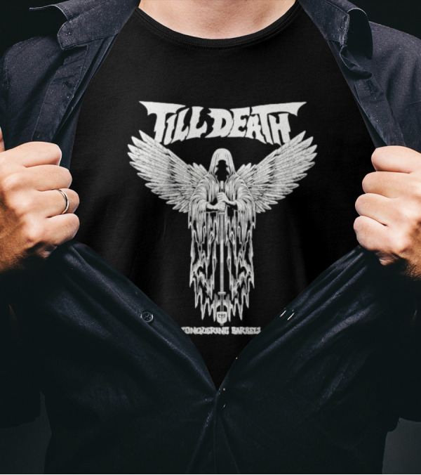 Till Death Angel Conquering Barbell T-Shirt
