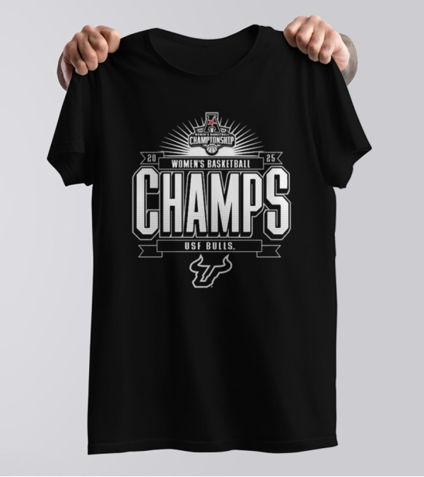 2025 USF Bulls Women's Basketball Conference Tournament Champs AAC T-Shirt