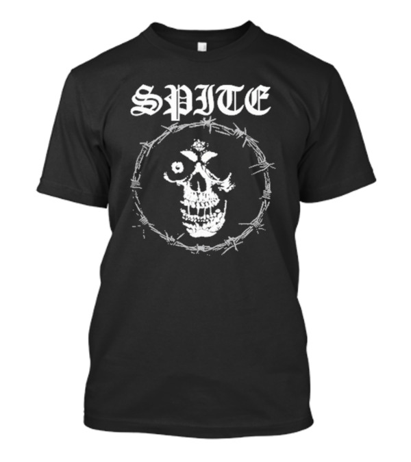 Spite Barbed Wire Skull Theme Pain Is A Place On Earth T-Shirt